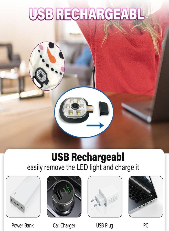 SJPRO قبعة صوفية مضيئة من SJPRO للبالغين، قابلة لإعادة الشحن عبر منفذ USB، قبعة شتوية دافئة محبوكة للجنسين، مثالية للتخييم والجري والمشي، هدية رائعة للرجال والنساء. - Image 3